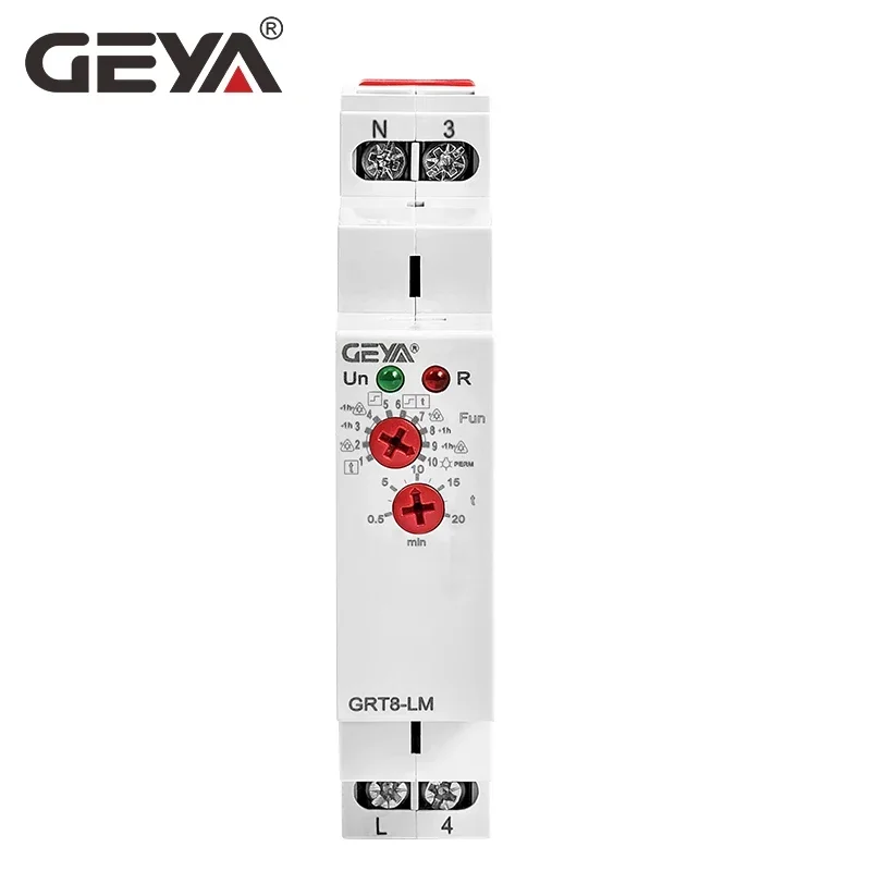 GEYA GRT8-LS/LM Staircase Switch Lighting Timer Switch 230VAC 16A used for Corridor Lighting Control 0.5-20mins Delay