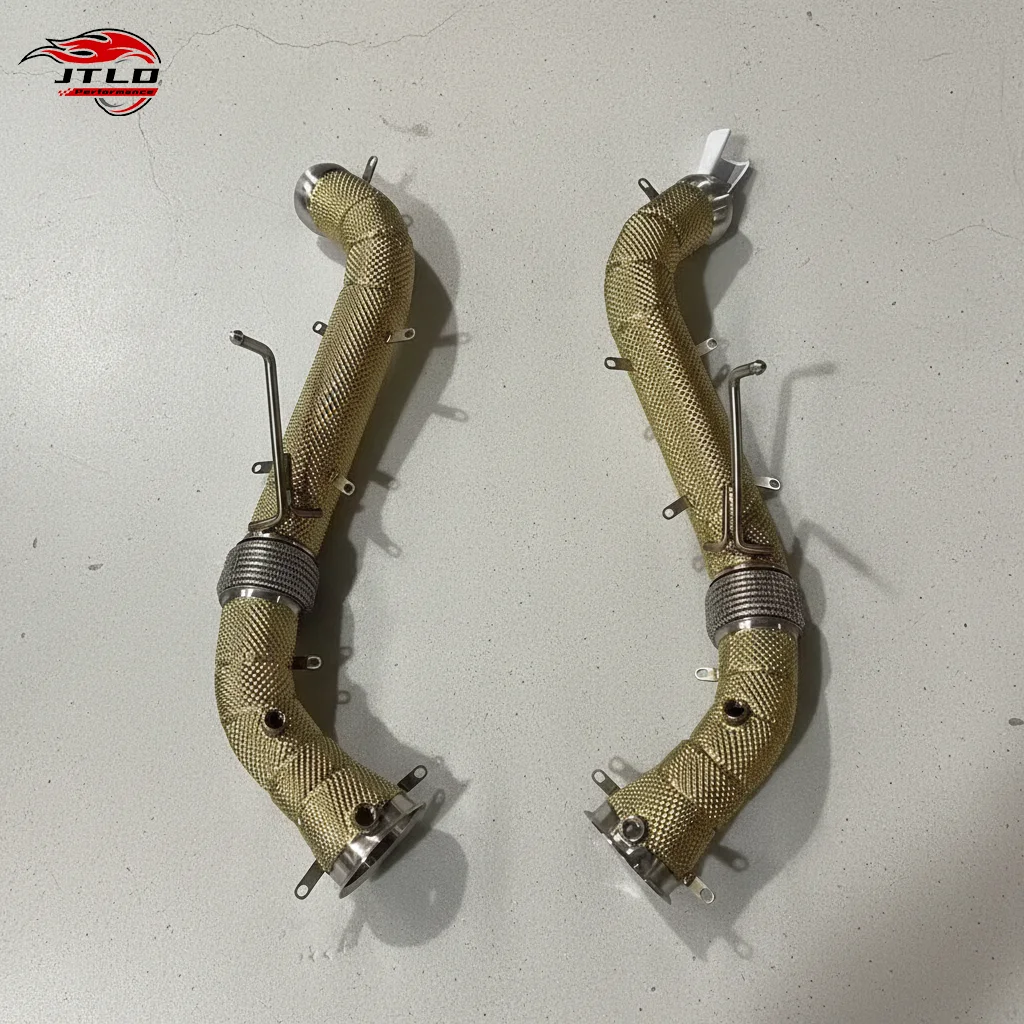 Performance Stainless Steel Exhaust Pipe With Heat Shield Downpipe For McLaren 570S 3.8L V8 Engine Custom Racing Exhaust System