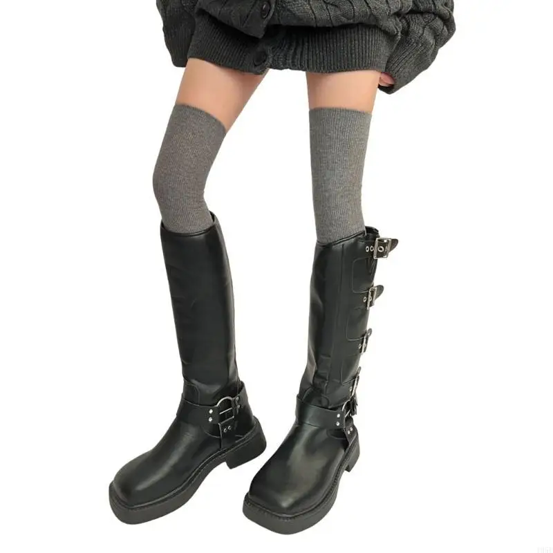 

195E 1 Pair Women Ruffle Socks Over The Knee Socks Thigh High Stockings Cotton Socks