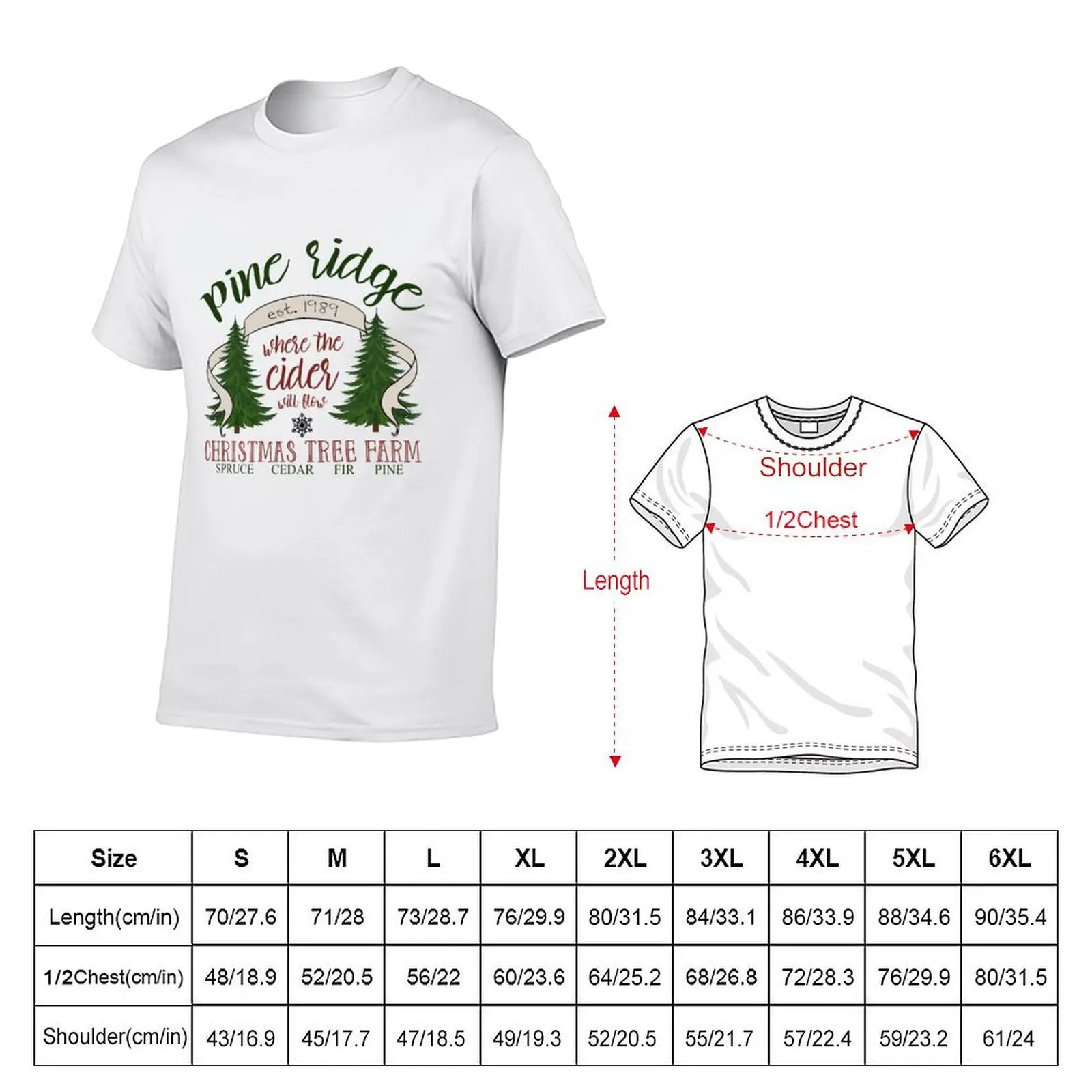 Pine Ridge Christmas Tree Farm T-Shirt t shirts for man graphic tees man t shirts cotton t shirts designer T-shirt