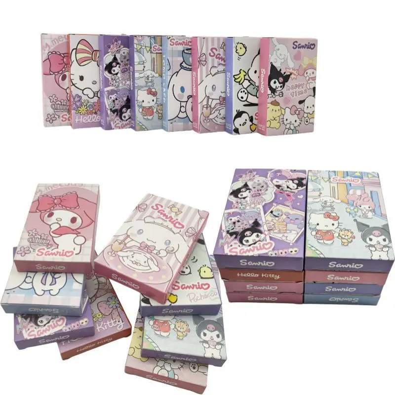 30pcs Hello Kitty Kuromi My Melody Card Stickers Cartoon Animation Peripheral Collection Cute Birthday Gift Toys laser Phochacco