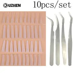 10Pcs/set Plastic Protective Cover Grafting Eyelashes Tweezers Silicone Covers Tips Tweezers Protect Cases Eyelashes Tools