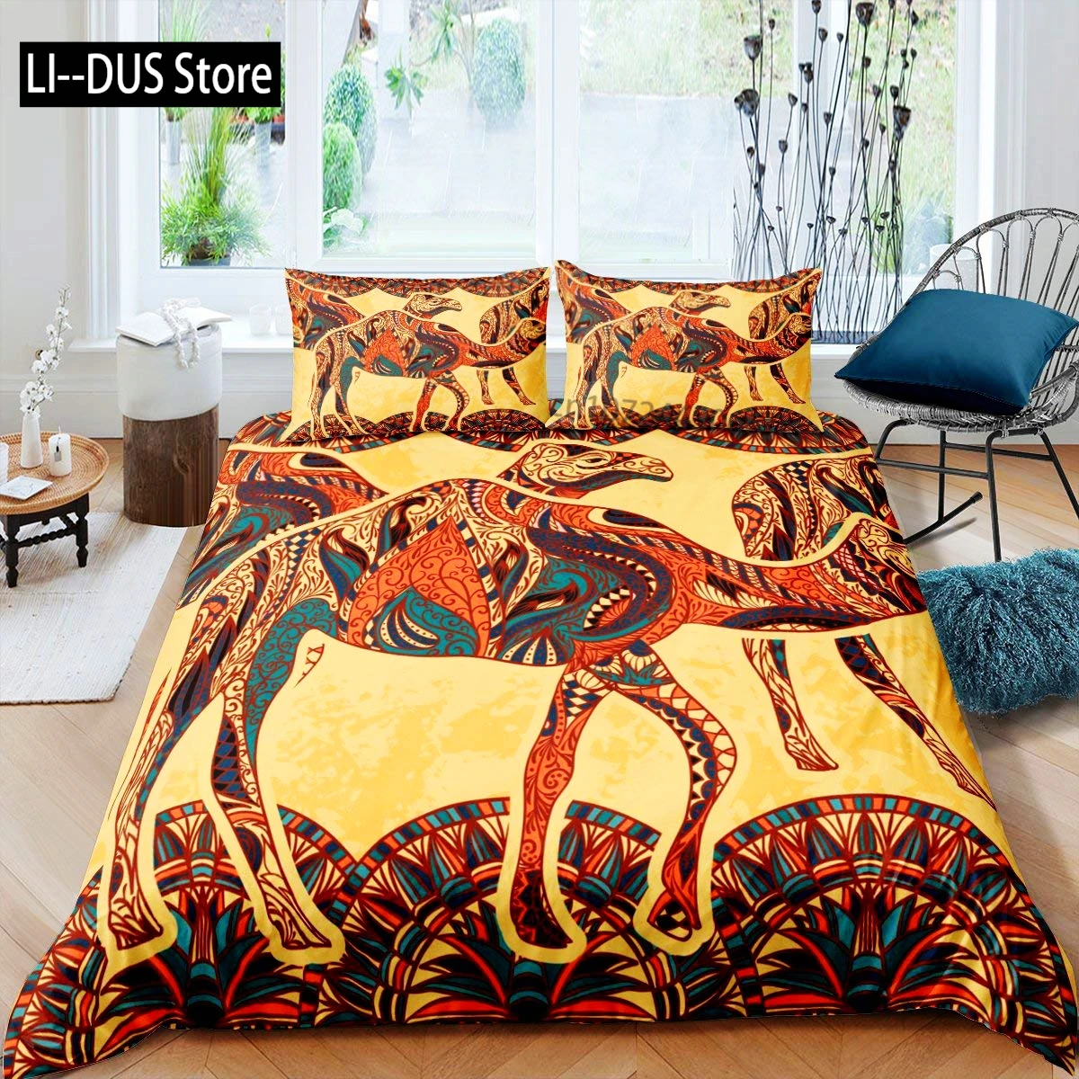 

Pharaoh Bedding Sets, Full Size Egypt Decor Comforter Cover Set For Adult Women Boys Bedroom Home Decor, Egyptian Duvet Cover
