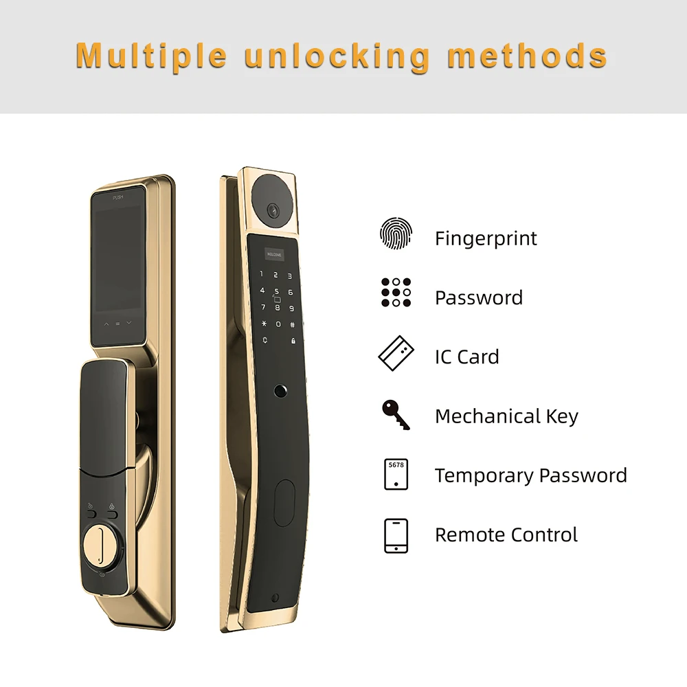 Taichen Automatic Fingerprint Lock Tuya Smart Lock 3D Face Recognition Digital Door Lock Remote Unlock With Doorbell