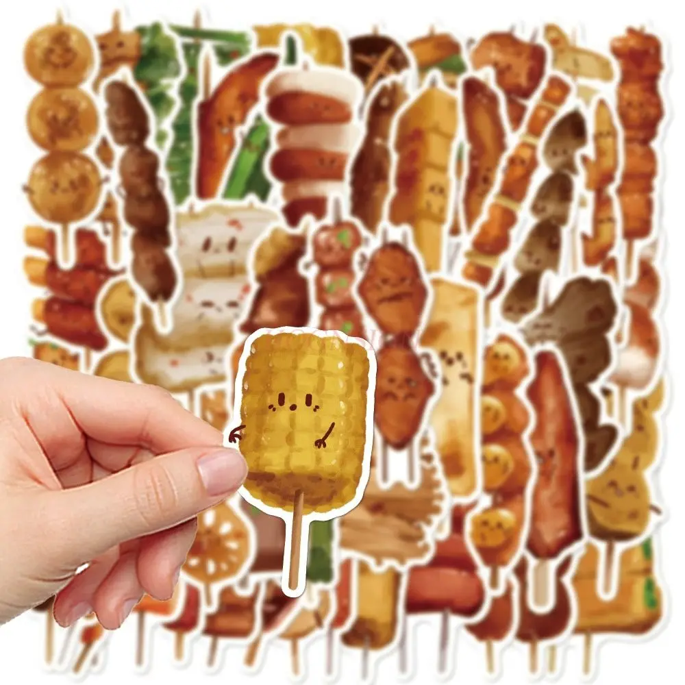 

1set Grilled skewer picture guide sticker creative phone case, hand account book, insulated cup decoration, waterproof DIY