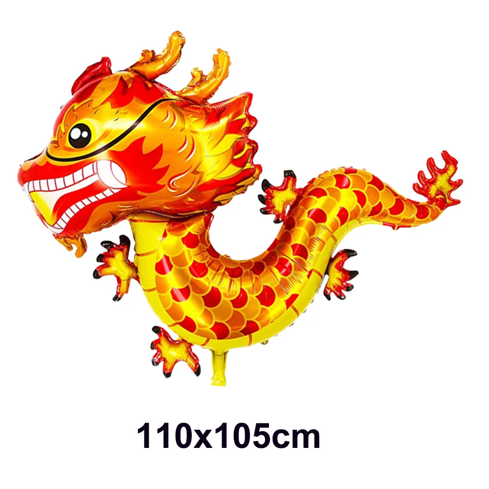 Large Dragon Balloons Chinese Loong Balloons Cute Loong Party Supplies 4 Color Red Blue Pink Green Dragon Birthday Decoration