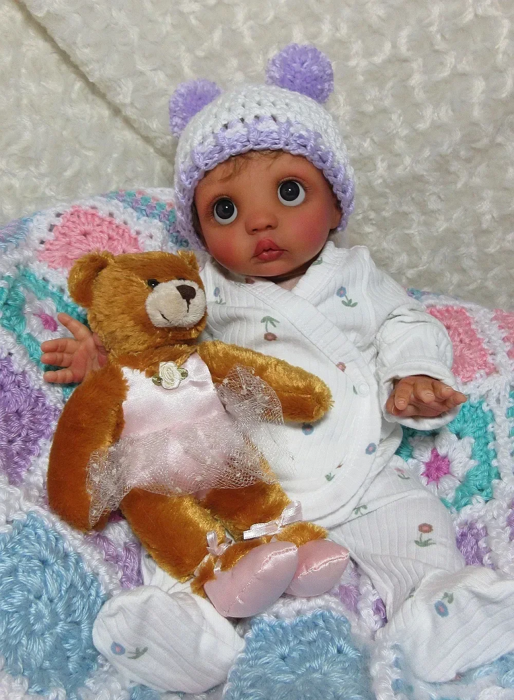 Customized Limited Supply 16inch Reborn Baby Peeka With Hand-Rooted Hair Already Finished Doll with different dress