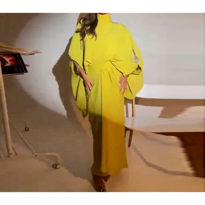 

Party Evening Luxury Dress Women 2025 Latest Style Fashion Solid Skirt Spring Summer Ruffle Sleeves Elegant A-Line Maxi Dresses