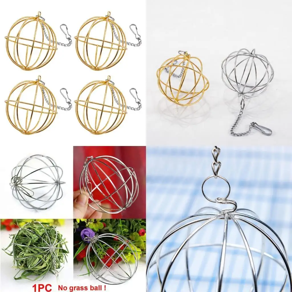 G92C Electroplated Hanging Pet Feeder Rack For Small Animal Guinea Pigs Chinchilla Hamster Cage Feeding Accessory 4PCS