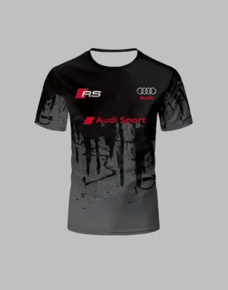 Sommerliches Audi Fashion Racing T-Shirt mit Motorradmuster, bedruckt, kurzärmelig, für Herren und Damen, Sport-Oberteil für Erwachsene