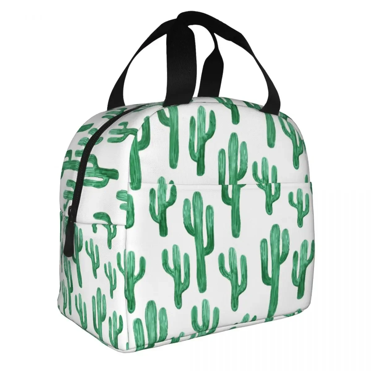 Lunch Bag for Women Kids Cactus Thermal Cooler Bags Portable Travel Cute Oxford Tote Food Bag