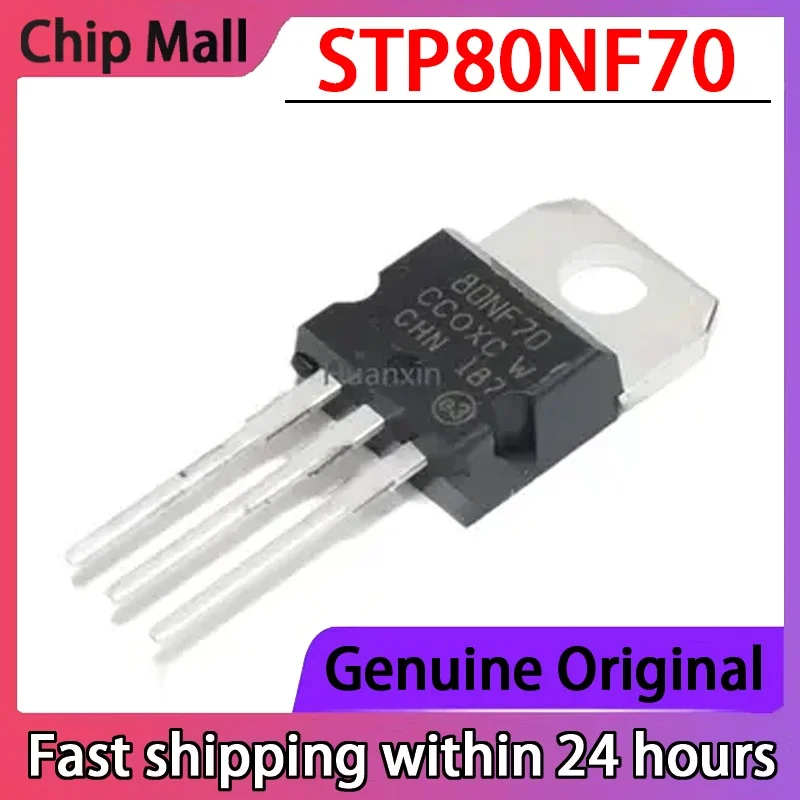 

10PCS New STP80NF70 80NF70 MOS Field Effect Transistor Inline TO-220 80A 70V