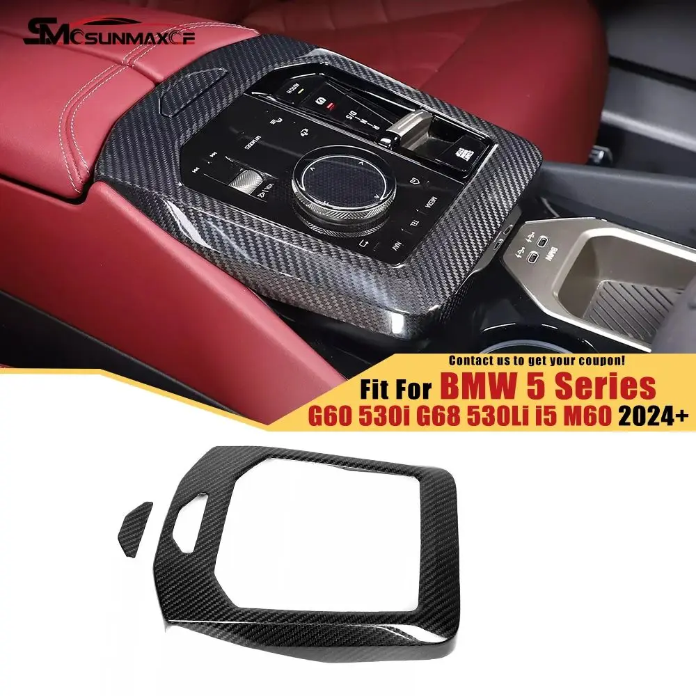 

Carbon Fiber Interior Center Console Panel Decoration Cover Car Accessories For 2024 BMW 5 Series I5 M60 G60 530i G68 530