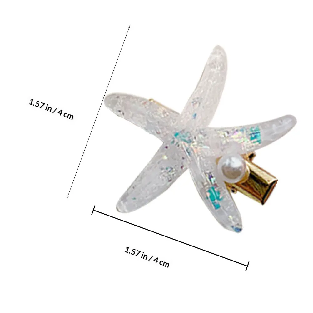 4Pcs Shell Hairpin Suits Sea Star Design Hair Clips Premium Plastic Non-Slip Comfortable Hair Accessories for Women Daily