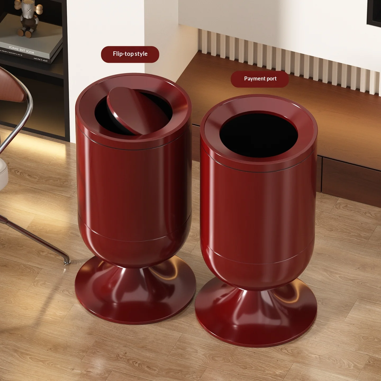 Creative High Profile Trash Can Large Capacity Modern High Quality Design Garbage Bin Household Waste Basket Indoor Storage Bin