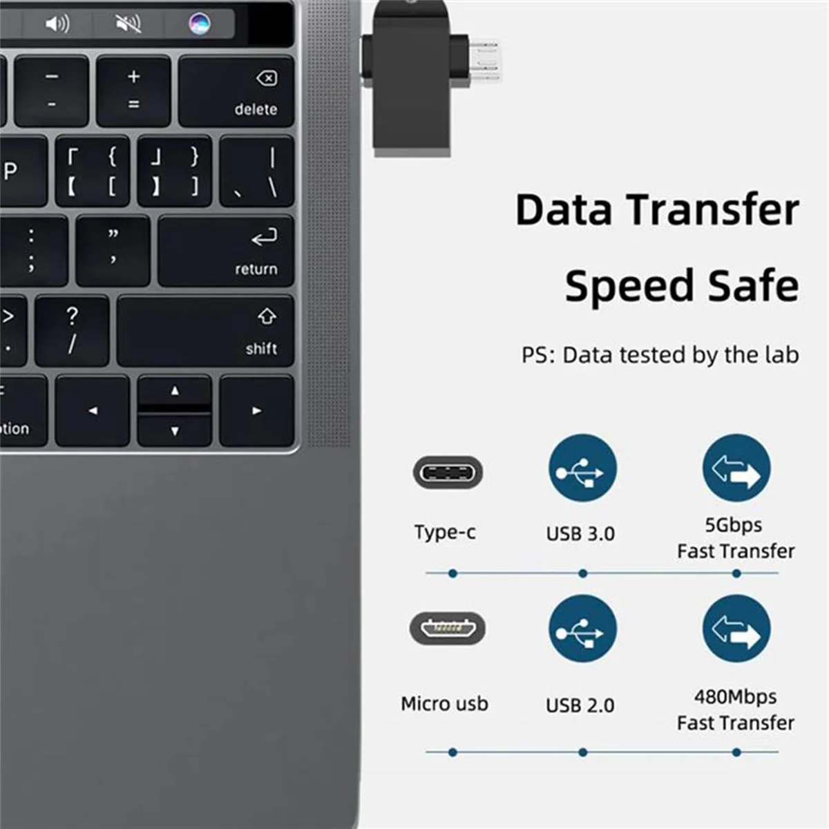 Convertidor USB C a USB 3,0 OTG, adaptador micro-otg tipo C 2 en 1