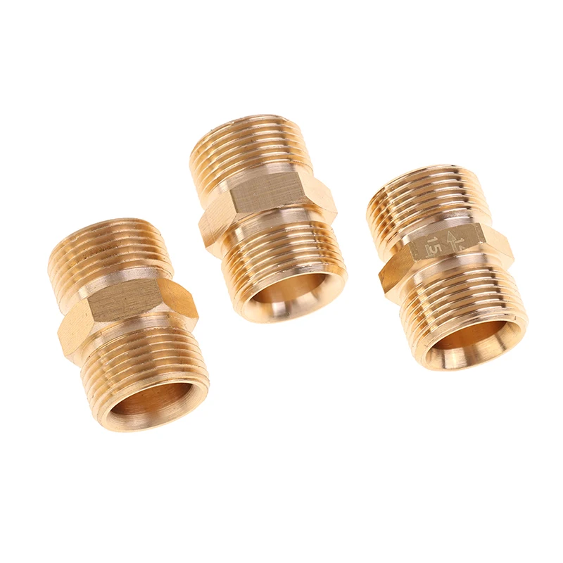 Hochdruckreiniger-Schlauchverlängerungsadapter aus Kupfer M22 14mm und 15mm Außengewinde Innengewinde Schlauchkupplungsadapter – Detail 3