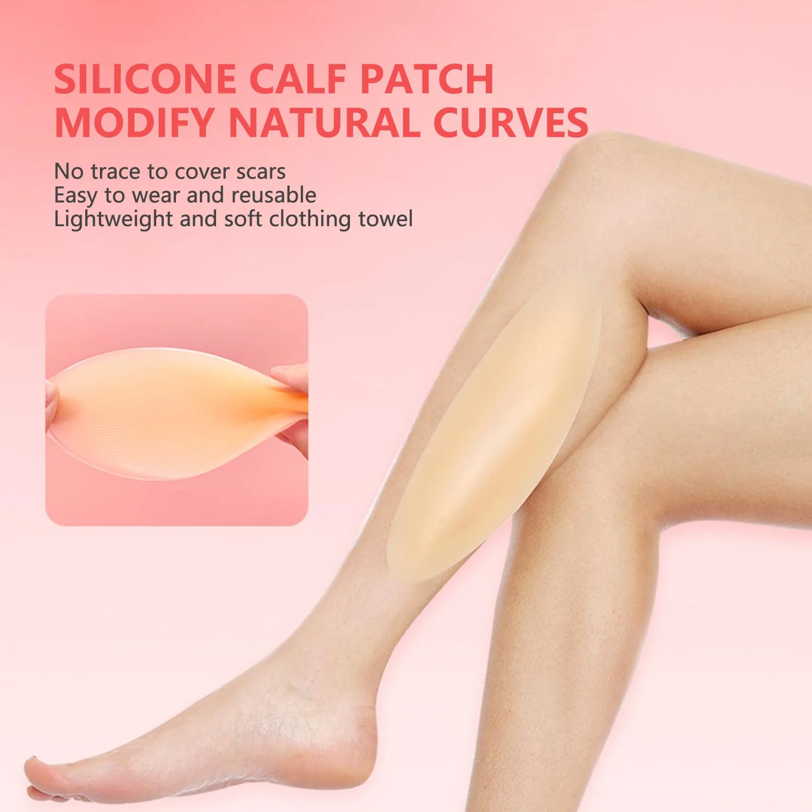 Silicone Adhesive Calf Pads Anti-Slip Versatile Leg Enhancer for Crooked or Thin Skinny Legs