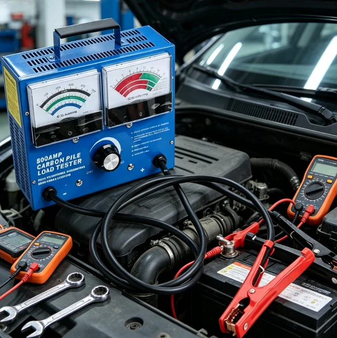 500 Amp Carbon Pile Battery Load Tester, 6V/12V Lead Acid Battery Load Analyzer for Auto Repair Workshop