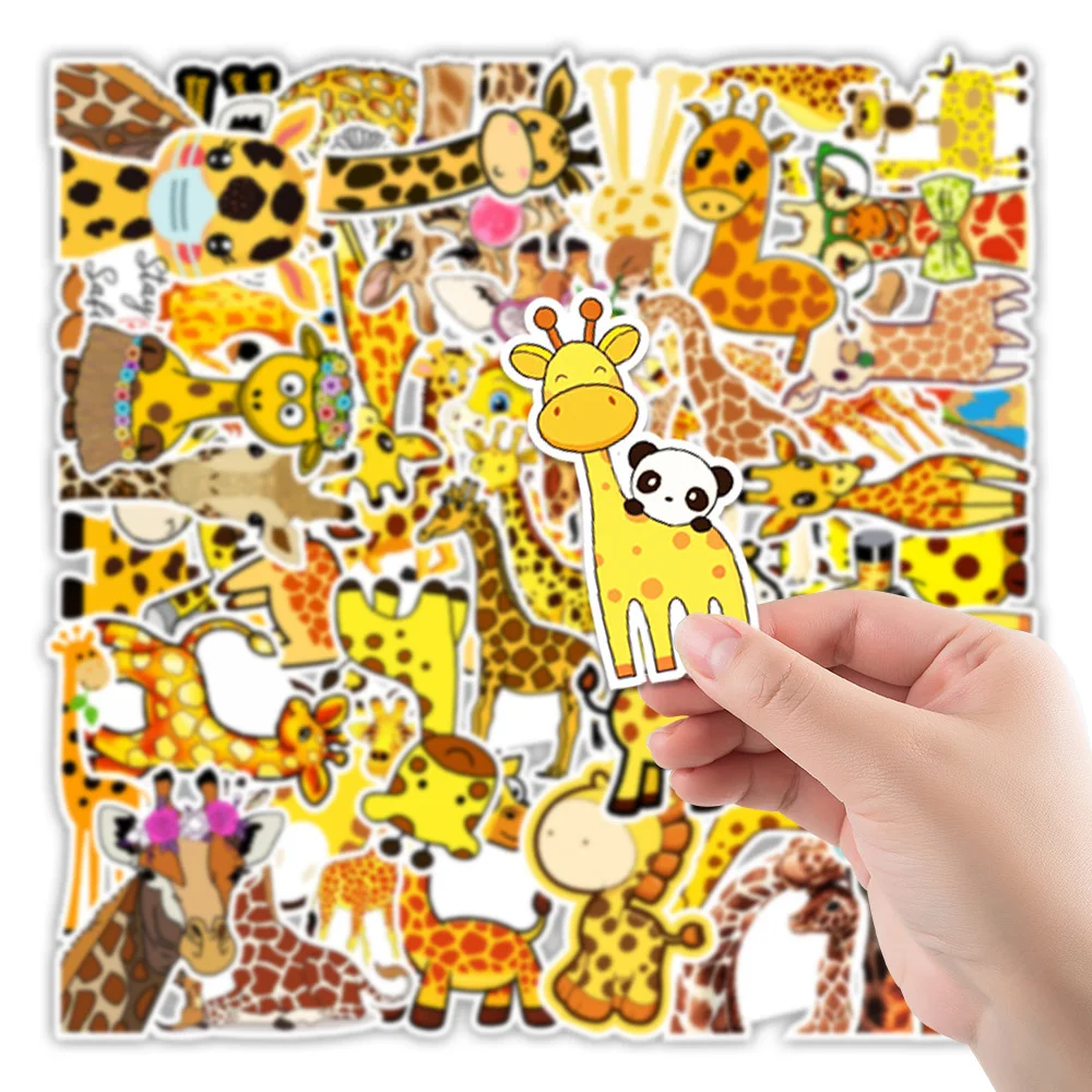 50 Pcs/Set Creative Cute Giraffe Graffiti Stickers for Notebook Suitcase Cartoon Hand Account Decoration Sticker Toy