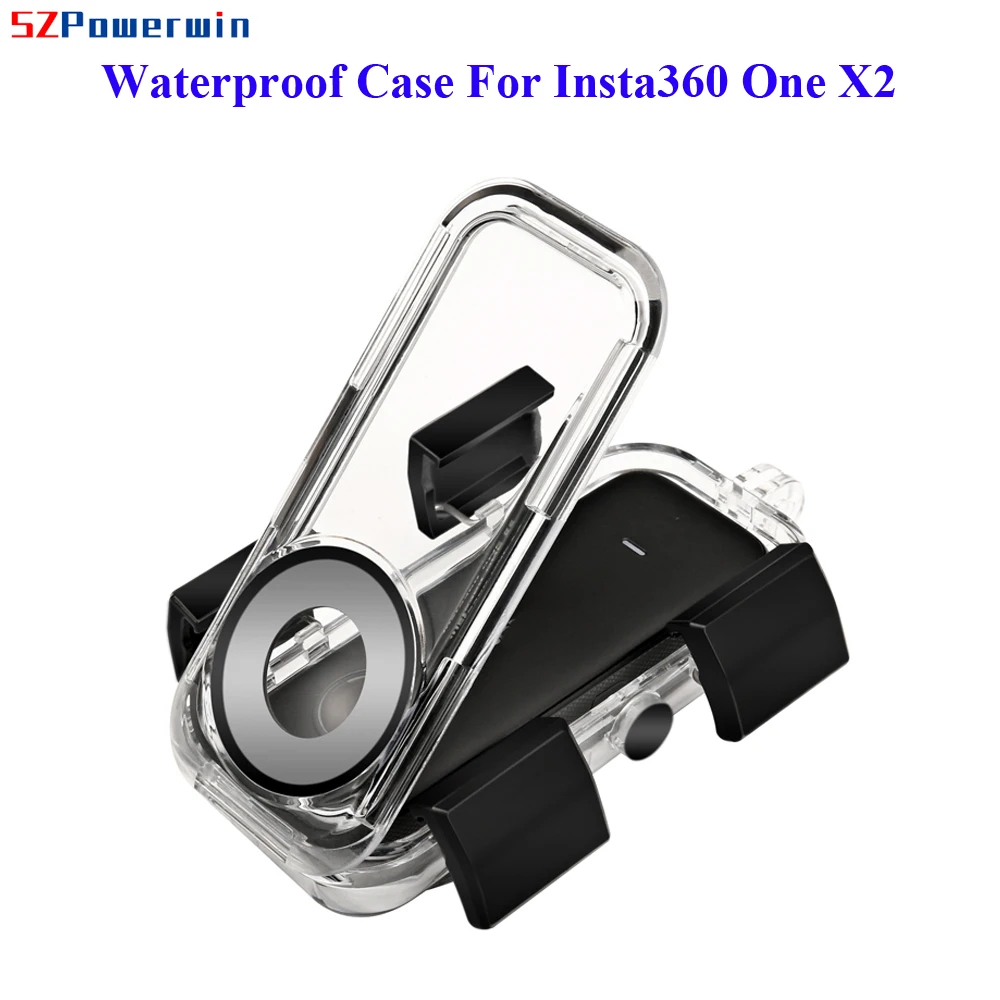 SZPowerwin 30 M กันน้ําสําหรับ Insta360 One X2 กล้องดําน้ําใต้น้ําเปลือกป้องกันสกรูอะแดปเตอร์ MOUNT