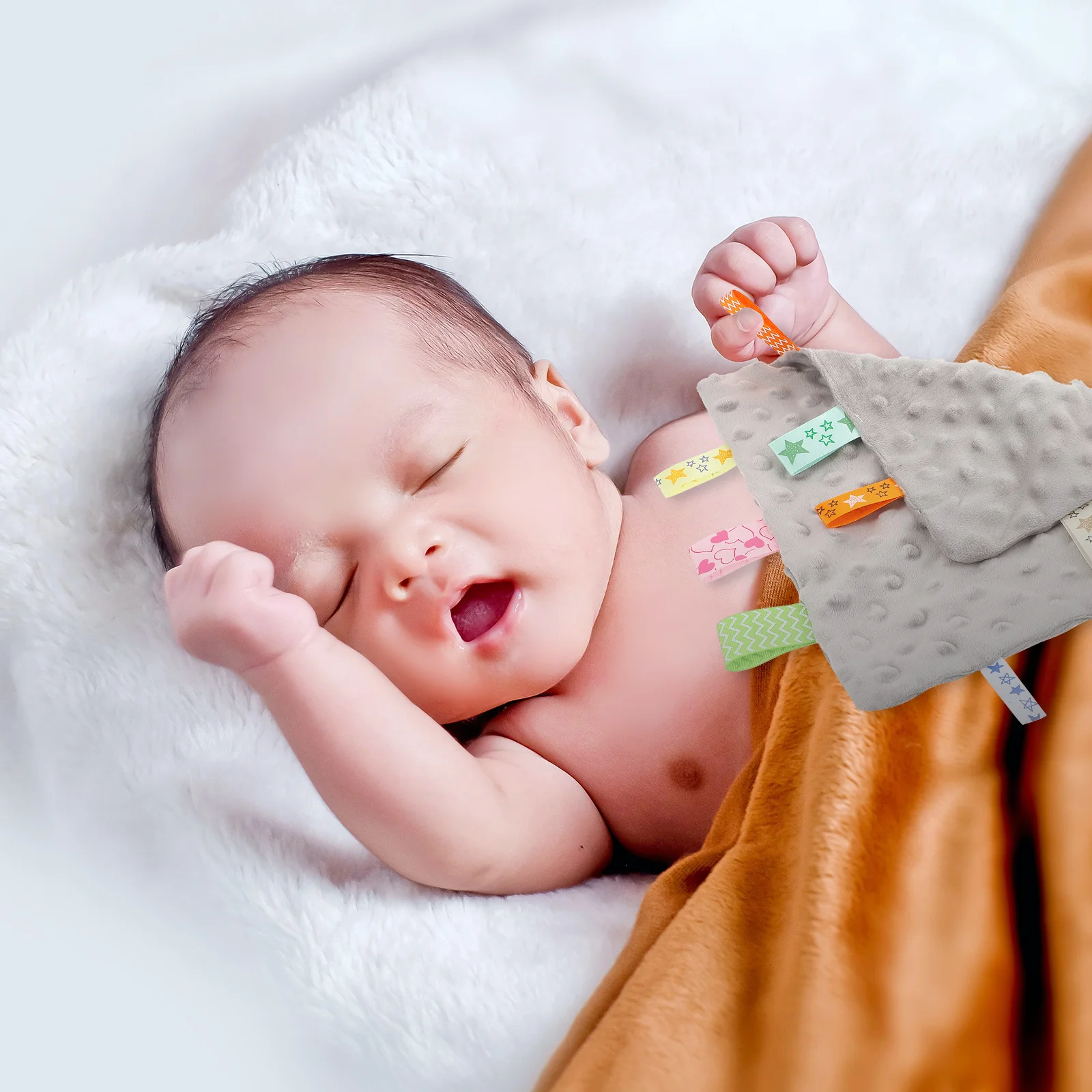 Newborn Baby Pacifying Soothing Towel Cartoon Tag Comfort Handkerchief Saliva Towel Kids Handkerchief Pacifying