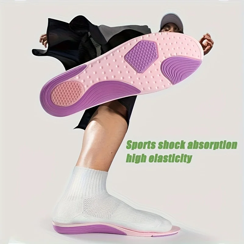 1 Pair Men and Women EVA Arch Support Sports Insoles Lightweight Comfortable for Basketball Running Sports Breathable Insole