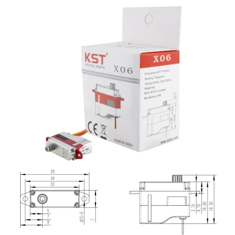 KST X06 X06H X06N Servo 1.8kg Torque HV Micro Digital Metal Gear Glider Servo for High Performance RC Gliders fixwing airplane