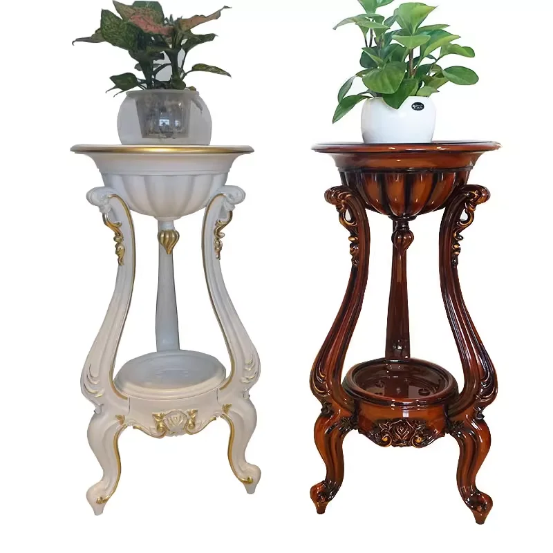 

Stylish European flower stand Living room High-end modern simple ground Round fish tank stand Corner balcony Multi-layer rack
