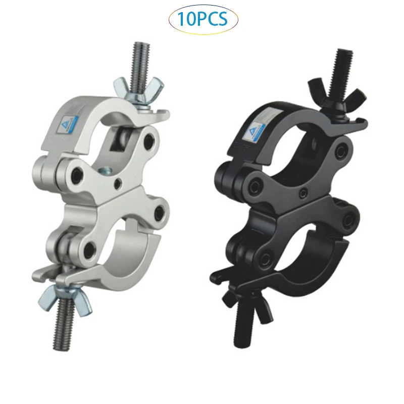 10Pack Dual Swivel Clamp Turn As Needed Two 360 Degree Clamps  Truss Swivel Coupler DJ Light Clamps, Fit for Tube48-51mm Hook