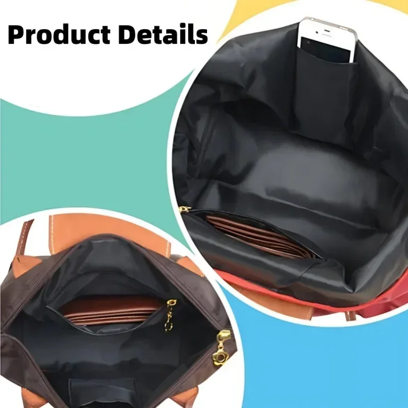 Large Capacity Waterproof Nylon Bag Dumpling Bag Dumpling Bag Handbag Shoulder Bag Travel Bag Commuter Bag Storage Bag