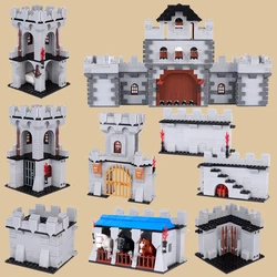 Medieval Castle City Wall Gate Knight Figures Building Block Ancient Military Soldier Fortress Weapon Model Bricks Kids Toy Gift