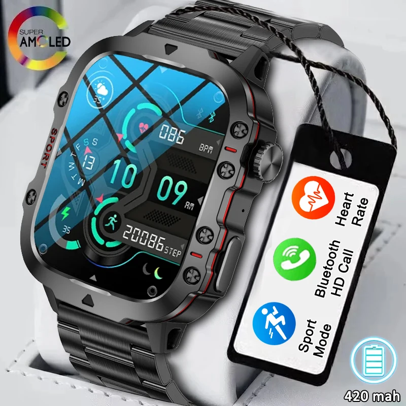 2024 New 1.85-inch ultra HD smartwatch, GPS track, HD Bluetooth call; 710 mah large battery 400+ dial, suitable for Android ios