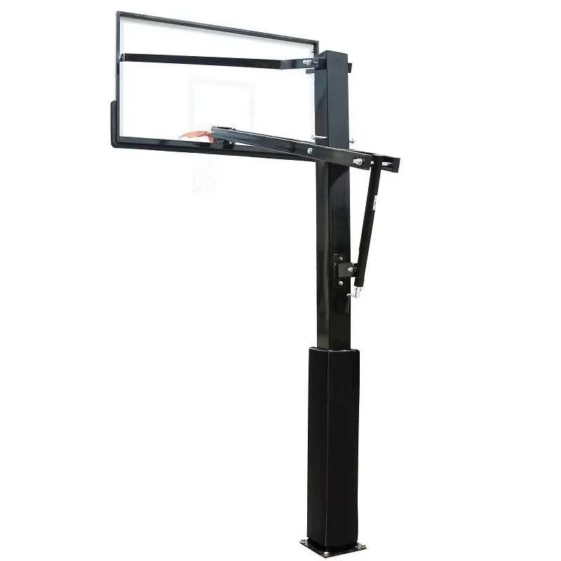 Height Adjustable Insert Basketball Stands Backboard And Rim For Versatile Indoor Court Use