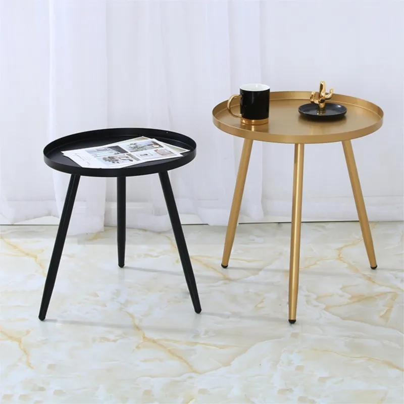 Living Room Sofa Small Coffee Table Nordic Metal Round Tray Living Room Furniture Creative Bedside Table Small Round Table 2023