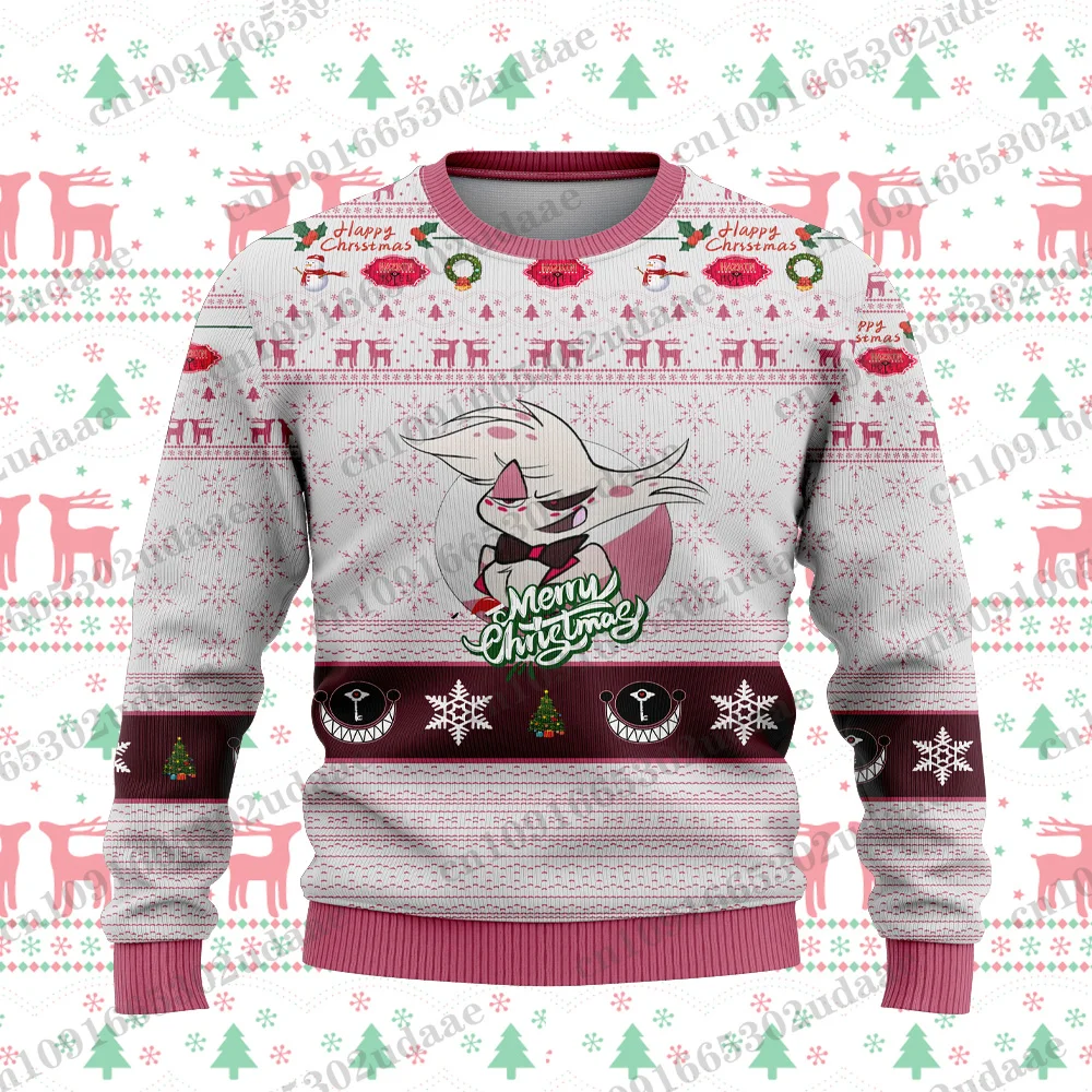 هازبين فندق كارتون أنيمي Harajuku الرجال والنساء عيد ميلاد سعيد مهرجان هدية الرجال والنساء أزياء زوجين هوديس