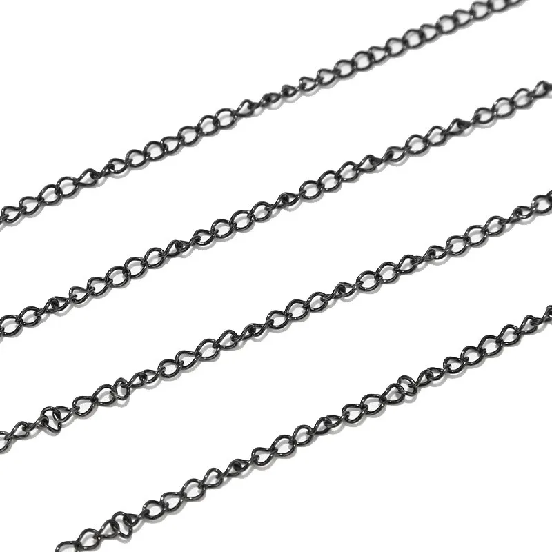 4 Meters Stainless Steel Black Welded Extension Tail Chain 3mm ExtenderChains for DIY Jewelry Making