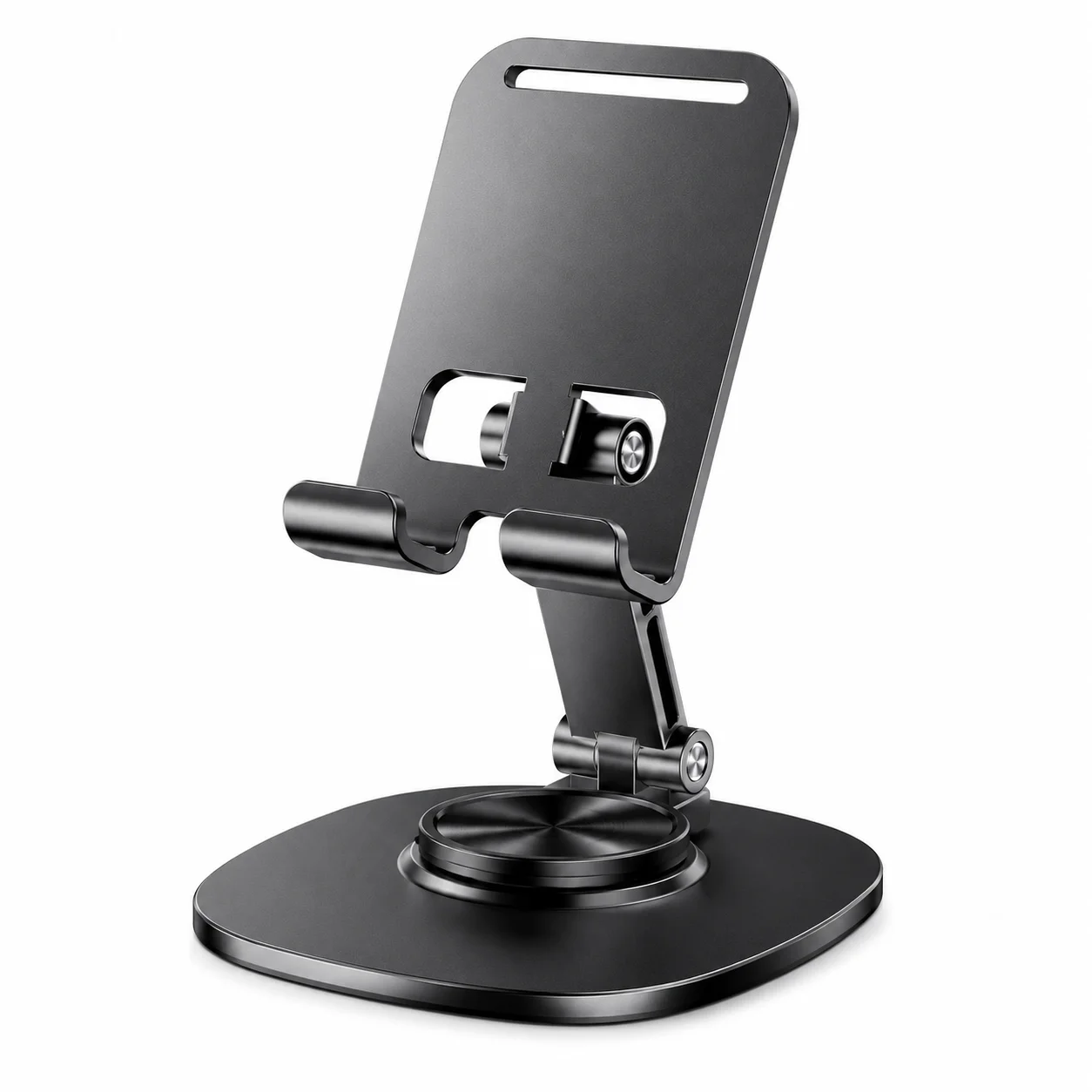 Support de téléphone de bureau réglable, support de téléphone portable pliable en aluminium pour bureau, support stable mains libres pour les appels vidéo