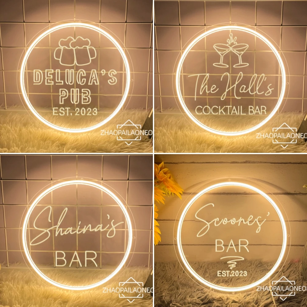 Custom Bar Neon Signs Cocktail Bar Home Pub Club Restaurant Store Neon Led Sign Wall Decor Party Dinner Personalize Neon Lights