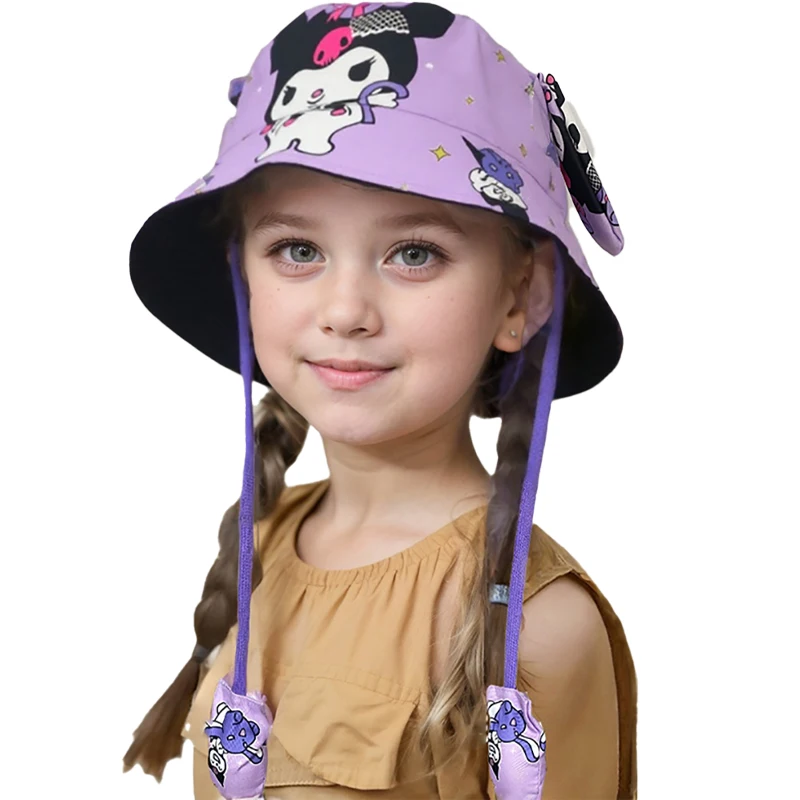 Anime Kuromi Stitch Eimer Hut mit springenden Ohren für Mädchen Jungen Airbag Moving Ear Cosplay Hüte Halloween Geburtstagsgeschenke