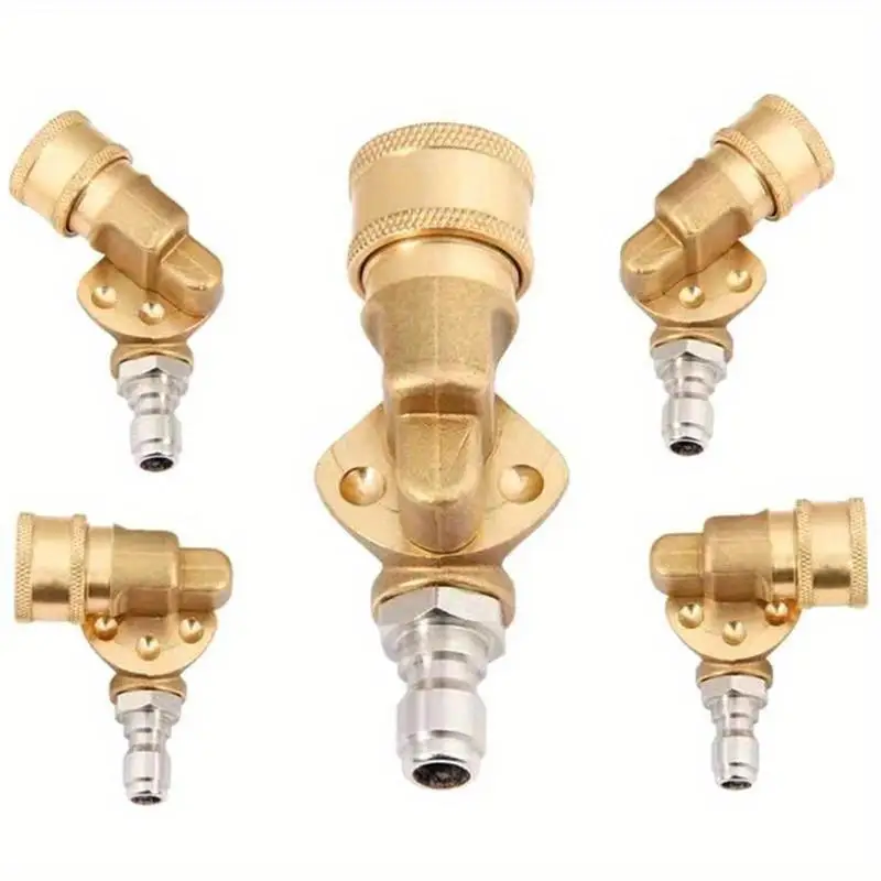 High Pressure Car Washer 14 Quick Connect Rotary Coupler Adjustable Adapter with 5 Spray Nozzles Copper Connection image 2