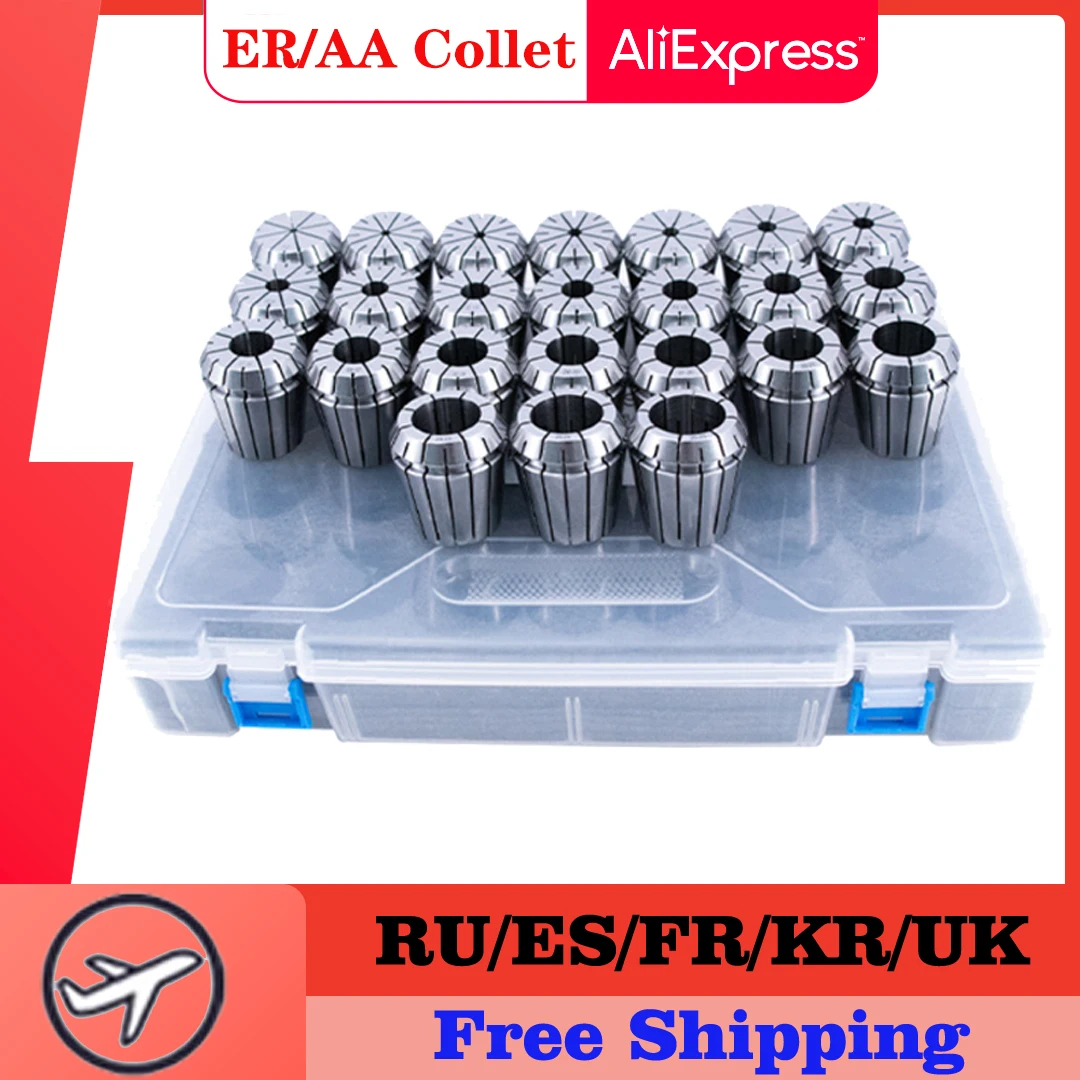 Precisão Cnc Milling Tool Holder Máquina de Gravura Torno Primavera Collet aa 0005 mm Conjunto Er11 Er16 Er20 Er25 Er32 Er40 Alta