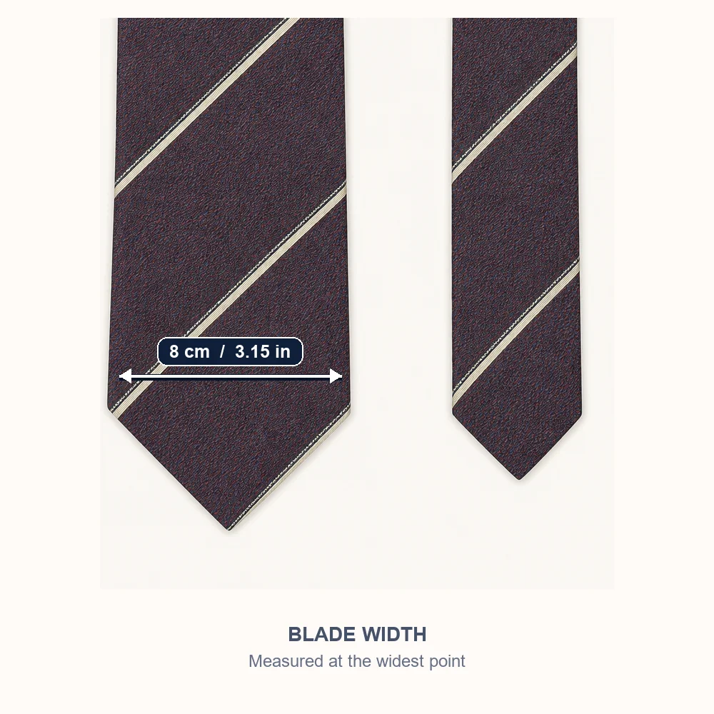 DS.DreamStone Navy Burgundy Striped Ties for Men 8cm Woven Polyester Necktie Diagonal Office Suit Ceremony Gift