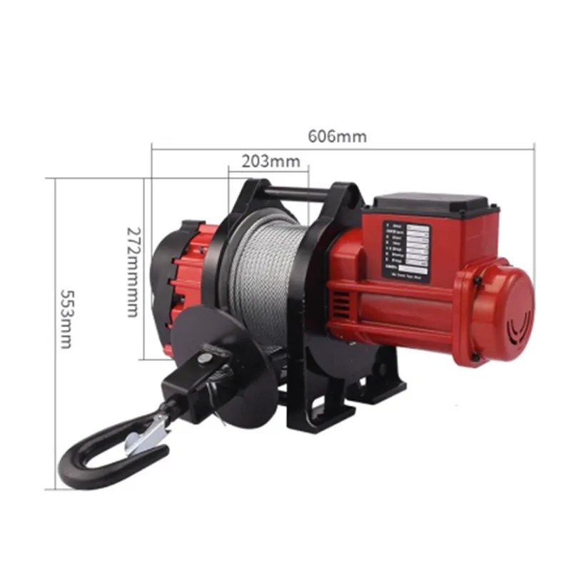 300kg Electric Hoist Lifting Cranes Brushless Adjustable Speed Variable Frequency Hoist 220V Small Lift Traction Hoist