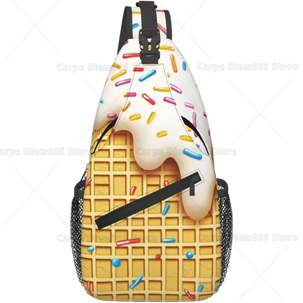 

Сумка на ремне с рисунком мороженого, сумка через плечо, поясная сумка, дорожный походный рюкзак для женщин, мужчин, подростков