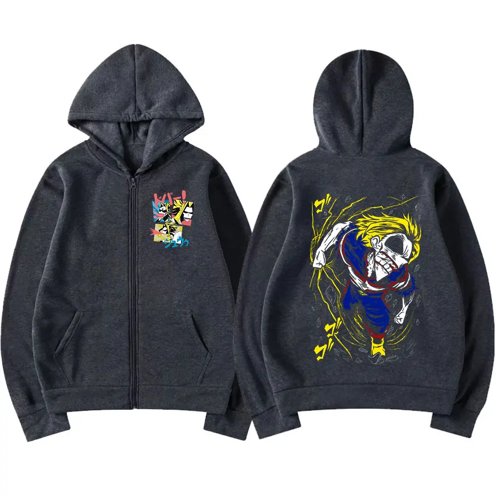 Anime My Hero Academia All Might Zipper Hoodies Men Women Fashion Long Sleeves Zip Up Hooded Sweatshirts Coats Jacket Streetwear - view 6