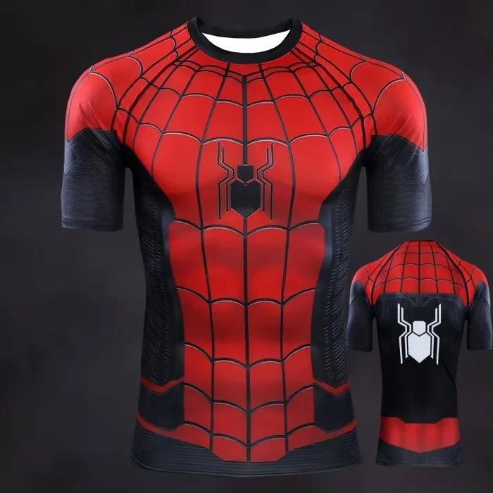 بدلة ممارسة اللياقة البدنية الصيفية COS Marvel Nightwing Captain America Super Hero ثلاثية الأبعاد للبالغين والأطفال ملابس الوالدين والأطفال #1