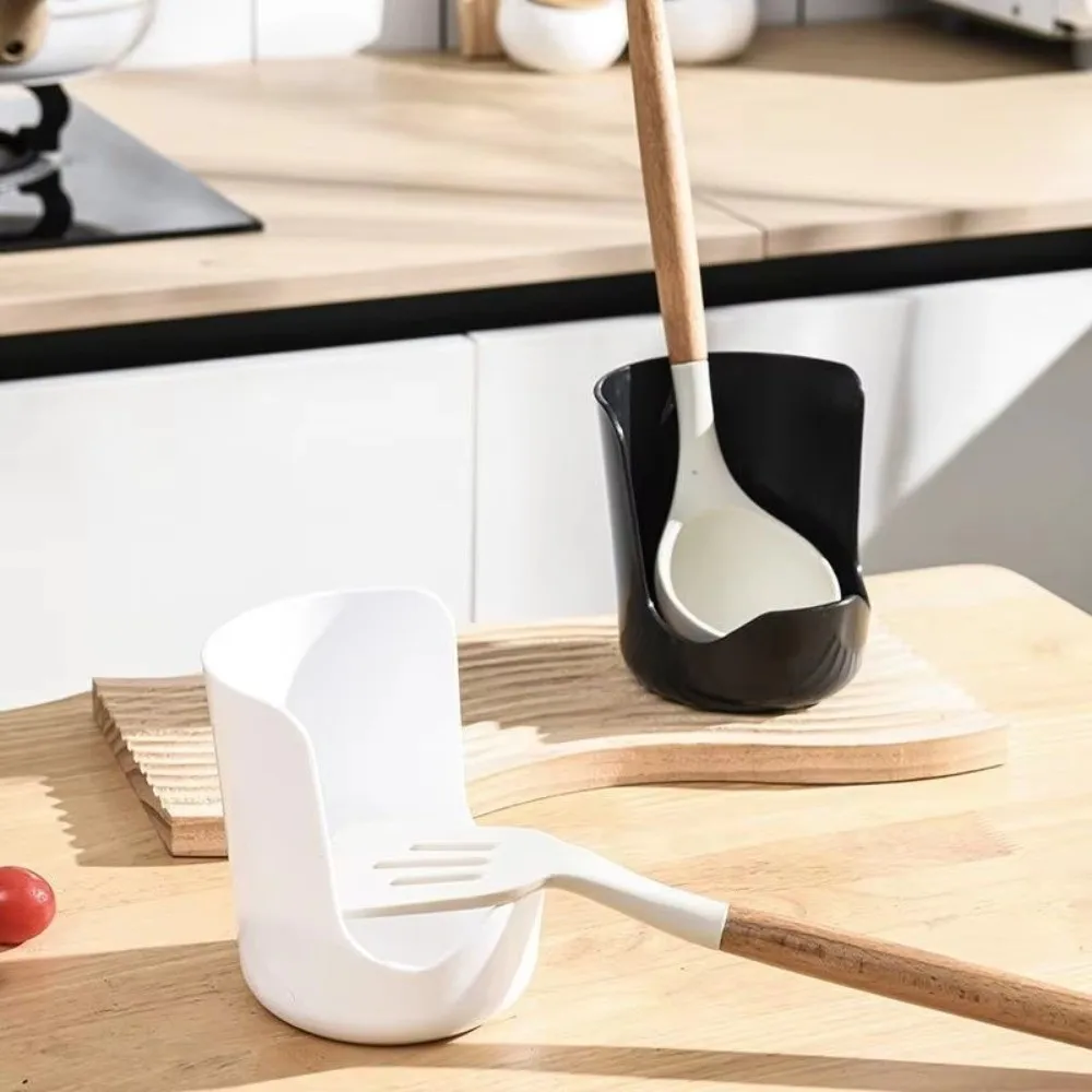 Non-Slip Pot Lid Holder Heat Resistant Stable Base Kitchen Utensil Holder Integrated Notches Countertop Organizer Stovetop Side