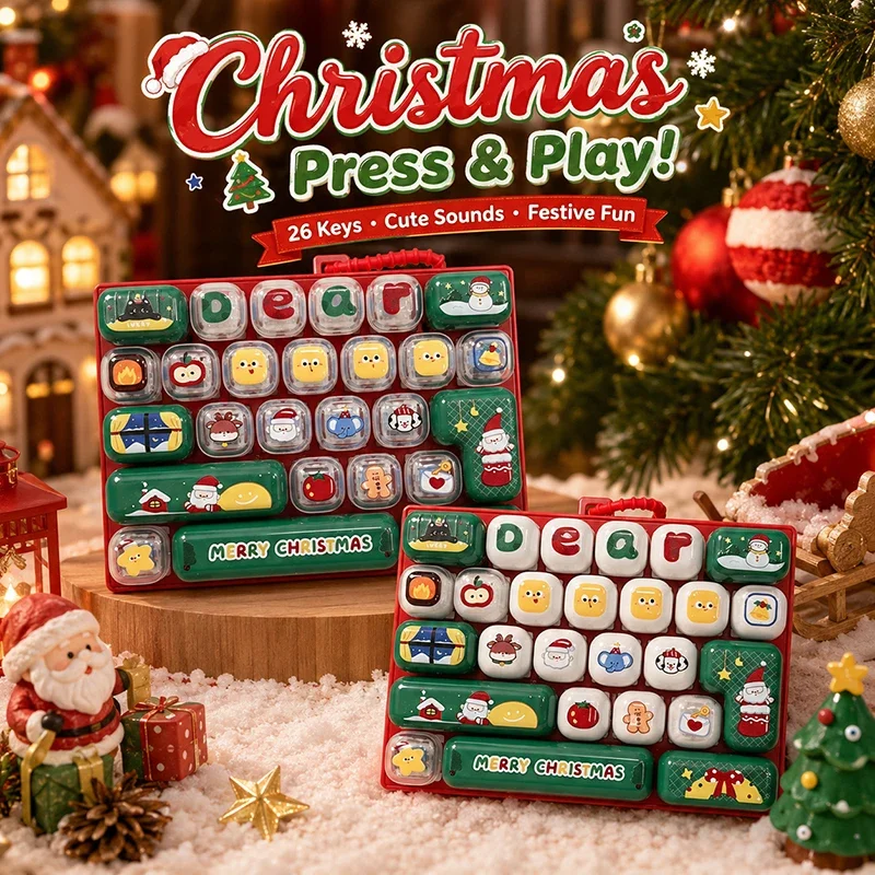 26-key Keycap Keychain christmas keyboard keyring decompression fidget clicker button Bag Charm christmas gift 키캡