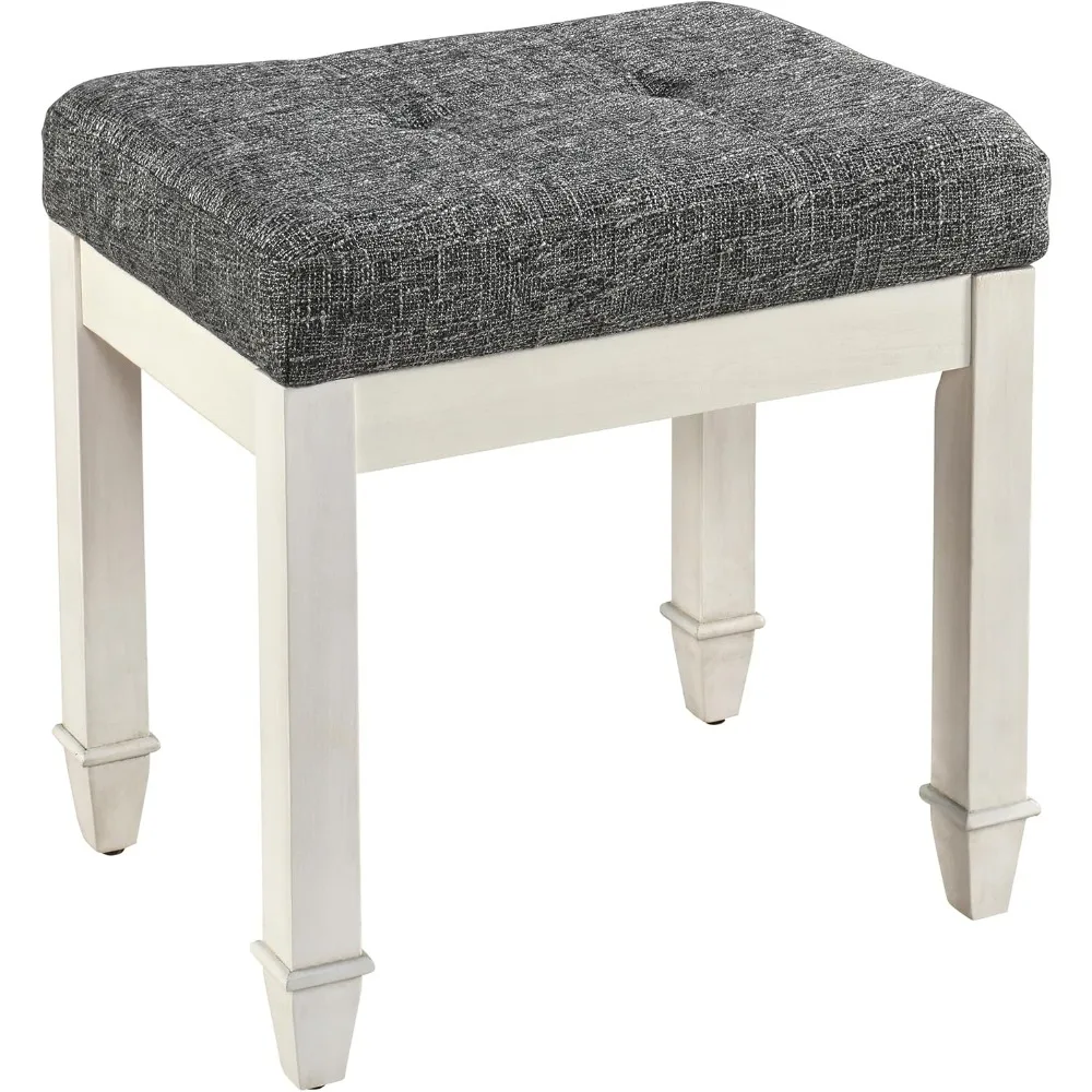 

Vanity Stool Bench with Solid Wood Leg, Makeup Dressing Bench with Fabric Upholstered Seat, Piano Bench Stools, Children Stool,E